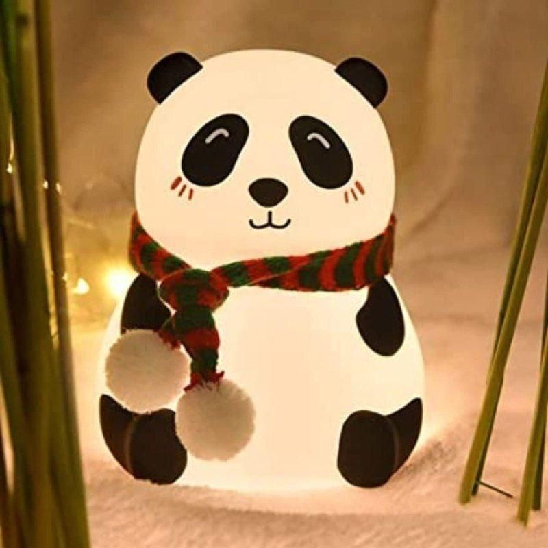 Cute Panda Lamp Home Decor Silicone Panda for home with 7 Color Change LED