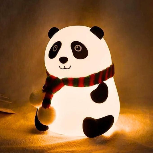 Cute Panda Lamp Home Decor Silicone Panda for home with 7 Color Change LED