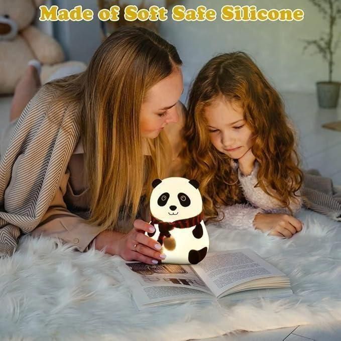 Cute Panda Lamp Home Decor Silicone Panda for home with 7 Color Change LED