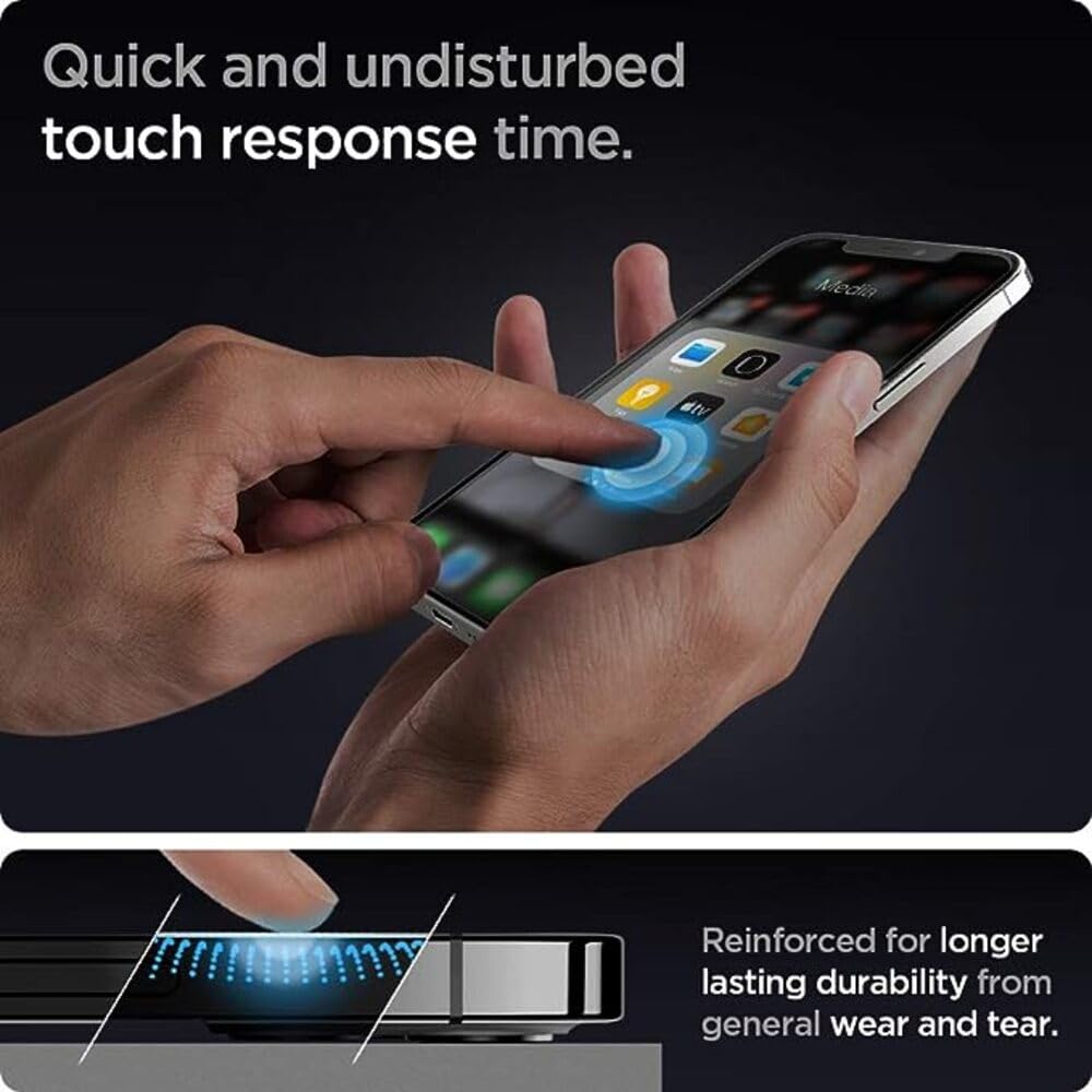 Easy Fit Self Applied Tempered Glass Screen Protector for iPhone, Easy Installation Frame