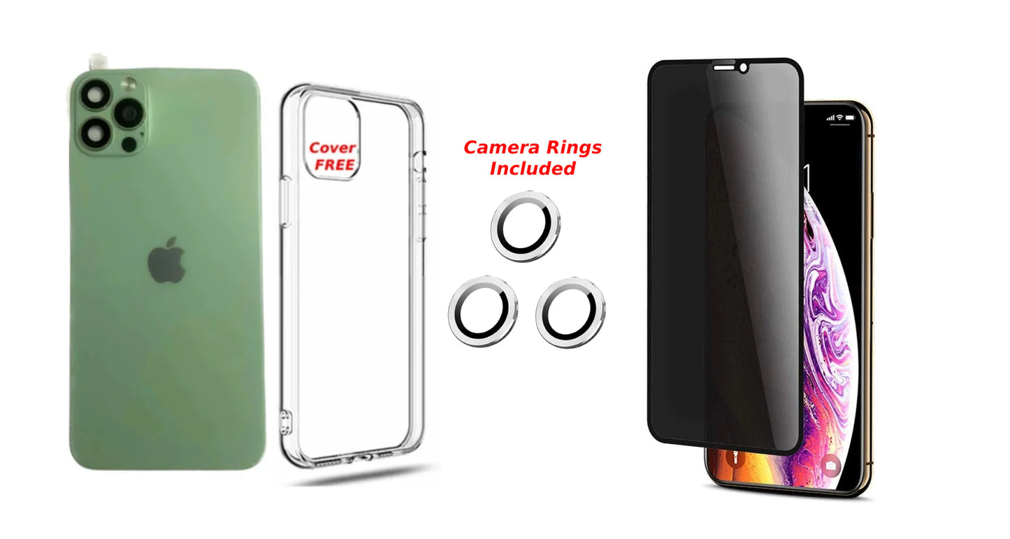 iPhone 11 to iPhone 13 Pro Converter, Camera Rings, Back Cover and Privacy Glass Full Kit